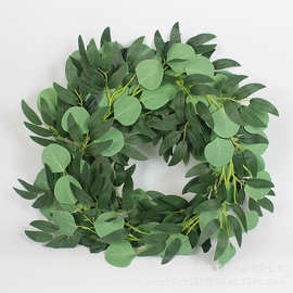 仿真藤条圆叶尤加利金钱叶藤条绿植跨境 家居吊顶装饰常春藤蔓条