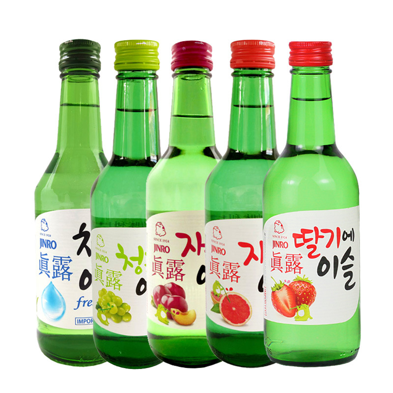 韩国进口真露原味/西柚/青葡萄/李子/草莓味果味烧酒360ml*20瓶