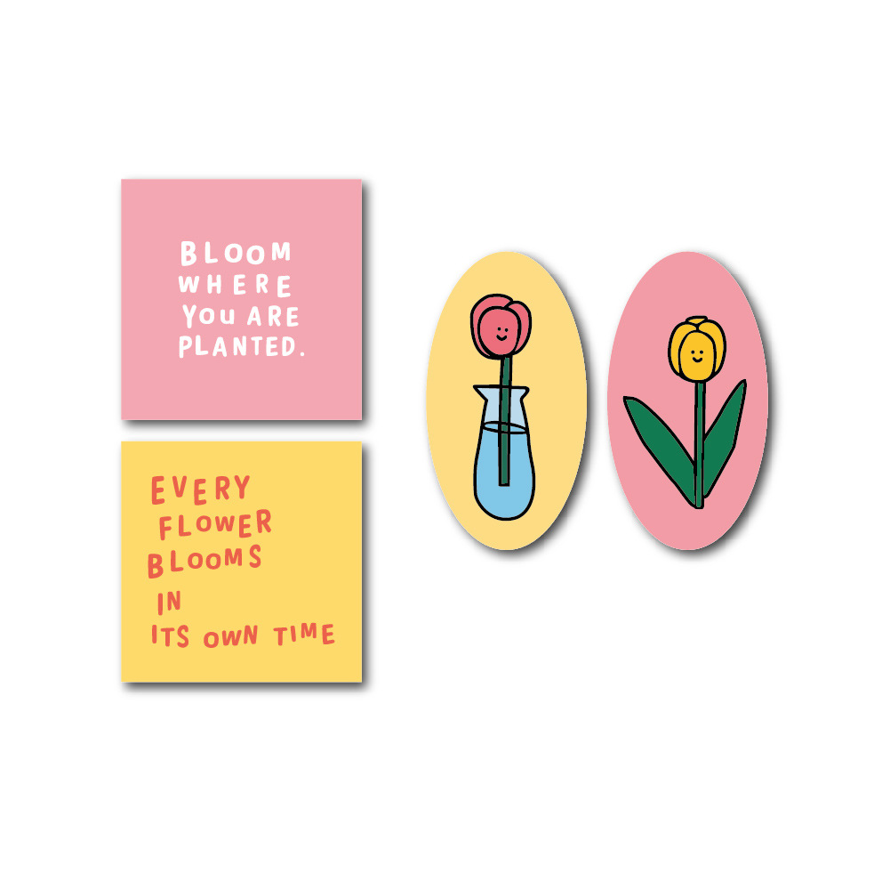 韩国ins郁金香系列贴纸定制包防水素材装饰可爱少女心手账贴纸