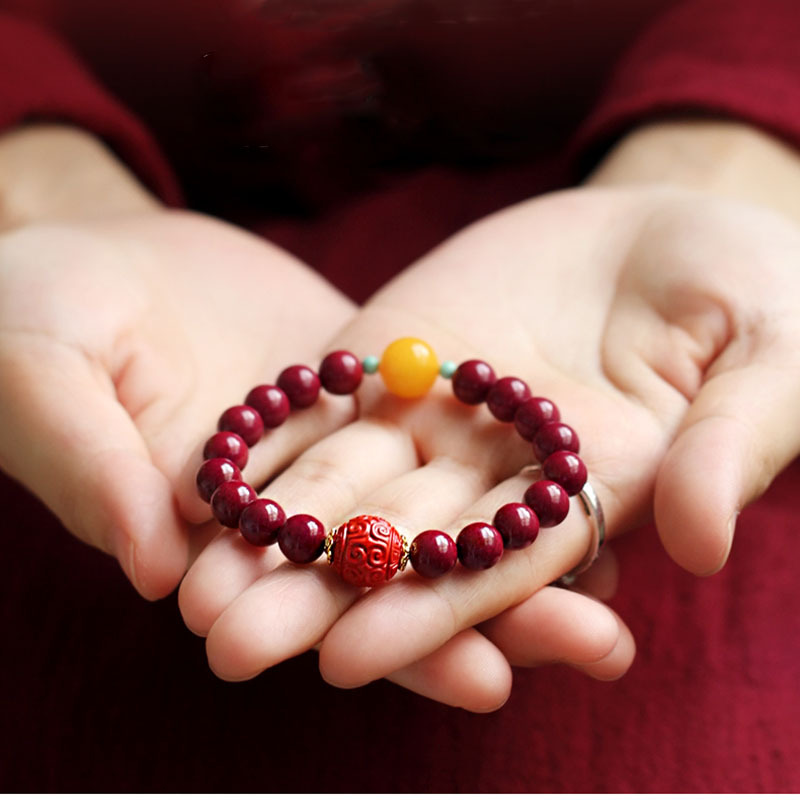 天然帝王紫金砂手链 天然手串 男女款 朱砂手链