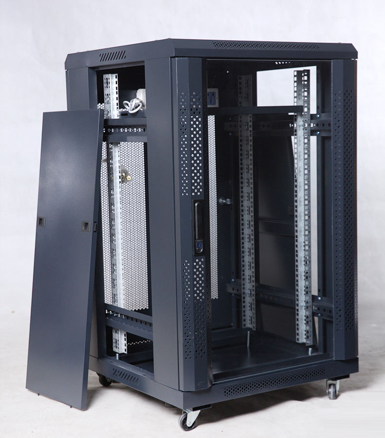 网络服务机柜威龙款玻璃门网门1米1.2米落地式监控服务器交换机柜