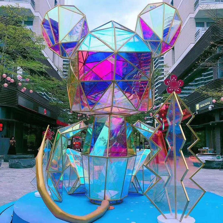 商场炫彩亚克力造型夏季美陈装饰网红打卡点发光摆件厂家定制