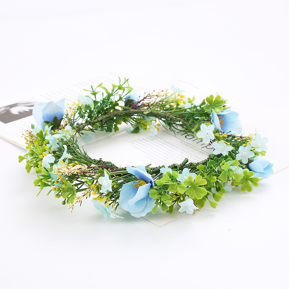 花环头环头饰森女皇冠发环发光仿真头花批发写真头饰儿童藤条头环