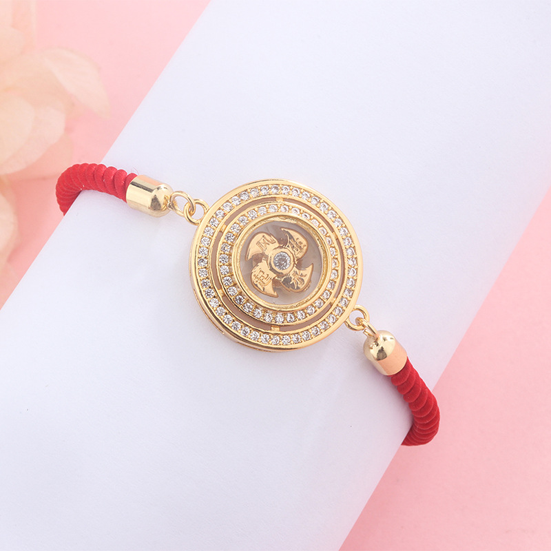 时来运转红绳手链旅游寺庙佛珠民族风转运轮风水轮手链女招财守财