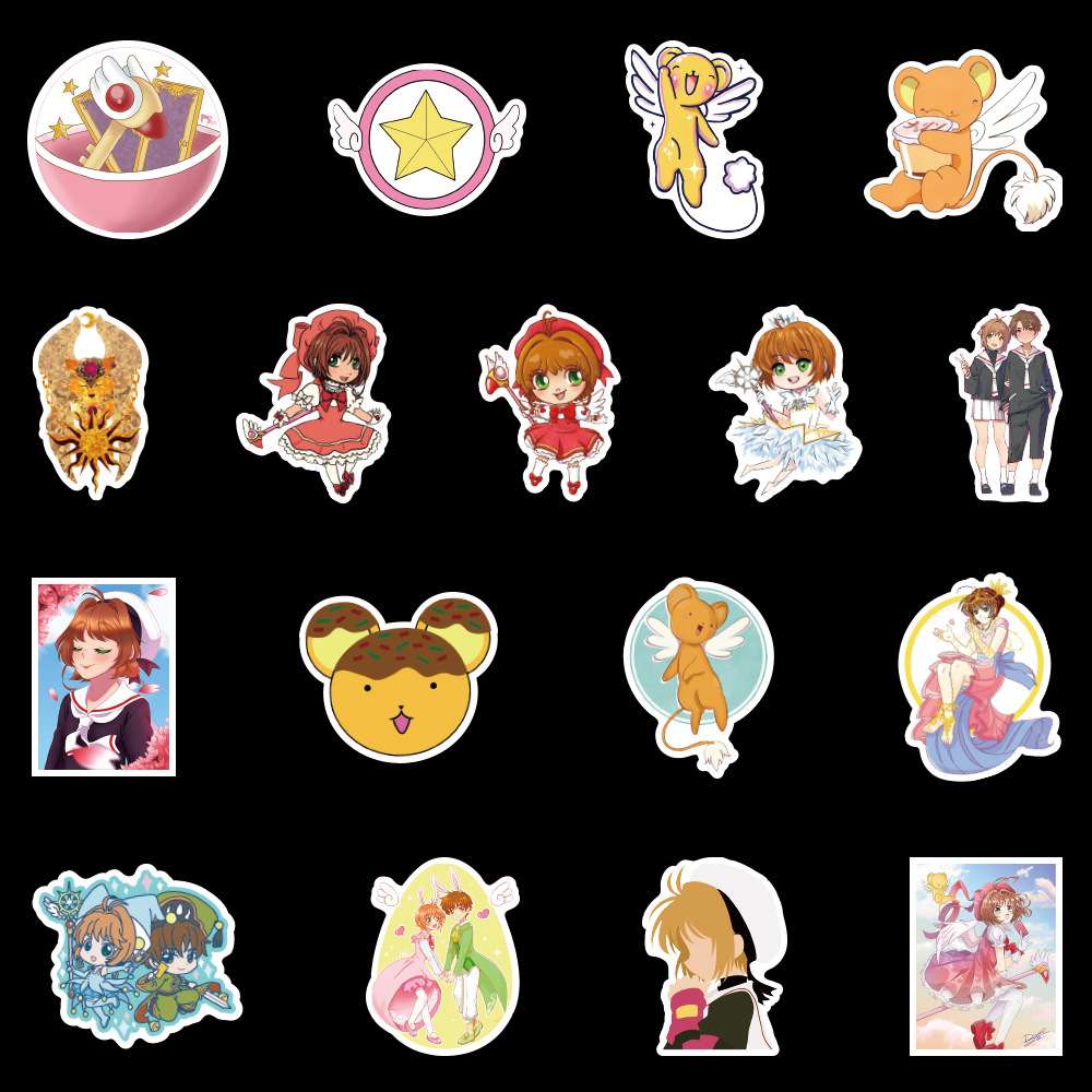 100张动漫周边魔卡少女樱日漫涂鸦贴纸 行李箱 电脑贴画防水可定