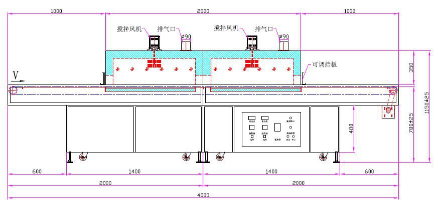 新款树脂隧道固化炉隧道炉流水线烘干线隧道炉和旋转炉隧道炉烘干