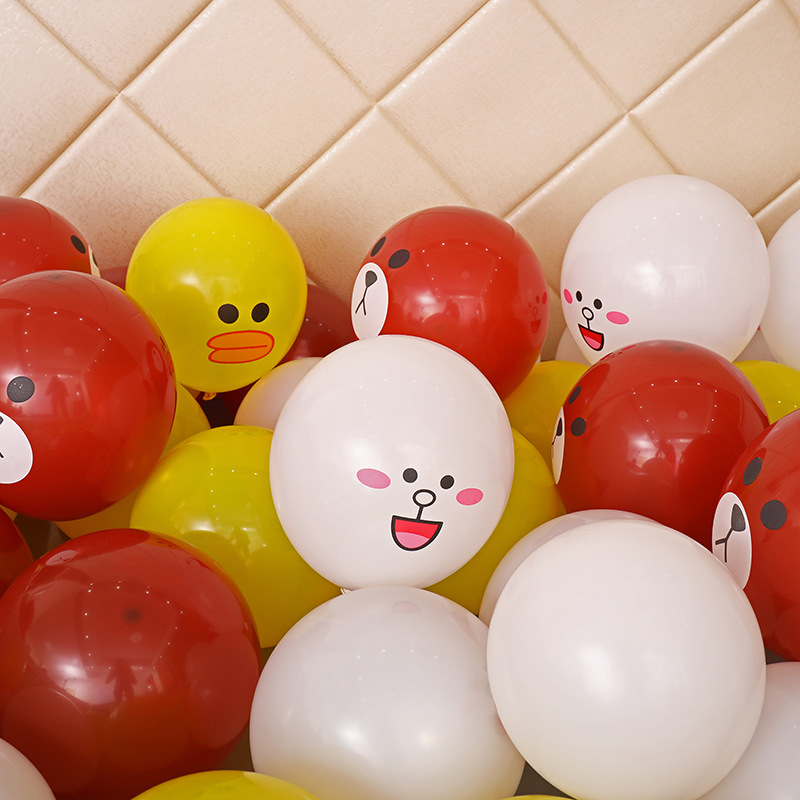 批发卡通儿童气球小黄鸭乳胶气球生日派对创意卡通图案10寸气球