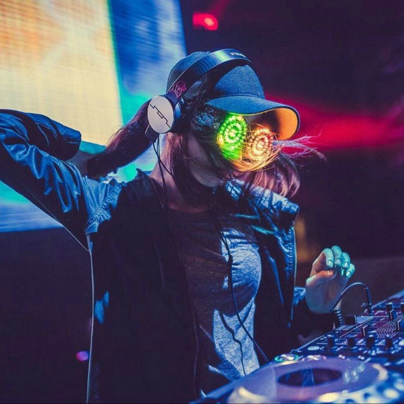 rezz发光眼镜 百大电音节蹦迪发光眼镜 酒吧ktv气氛led发光眼镜