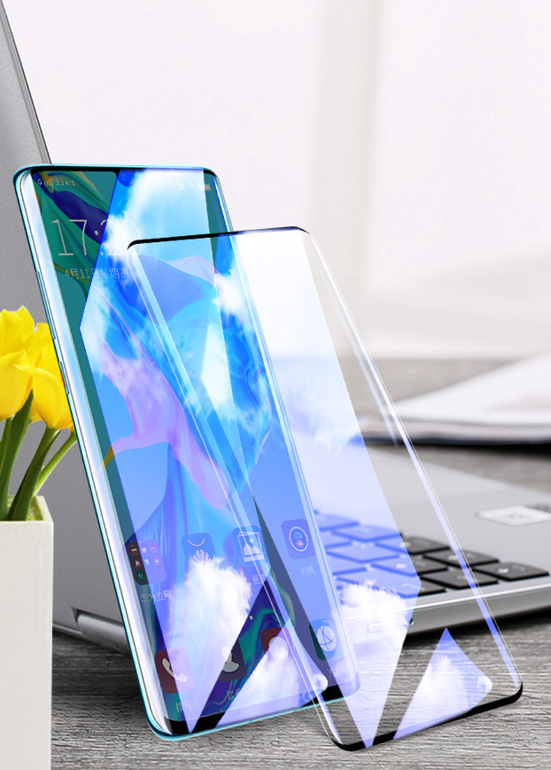 适用华为p30pro钢化膜曲面全屏p40pro手机膜蓝光玻璃膜热弯防窥膜