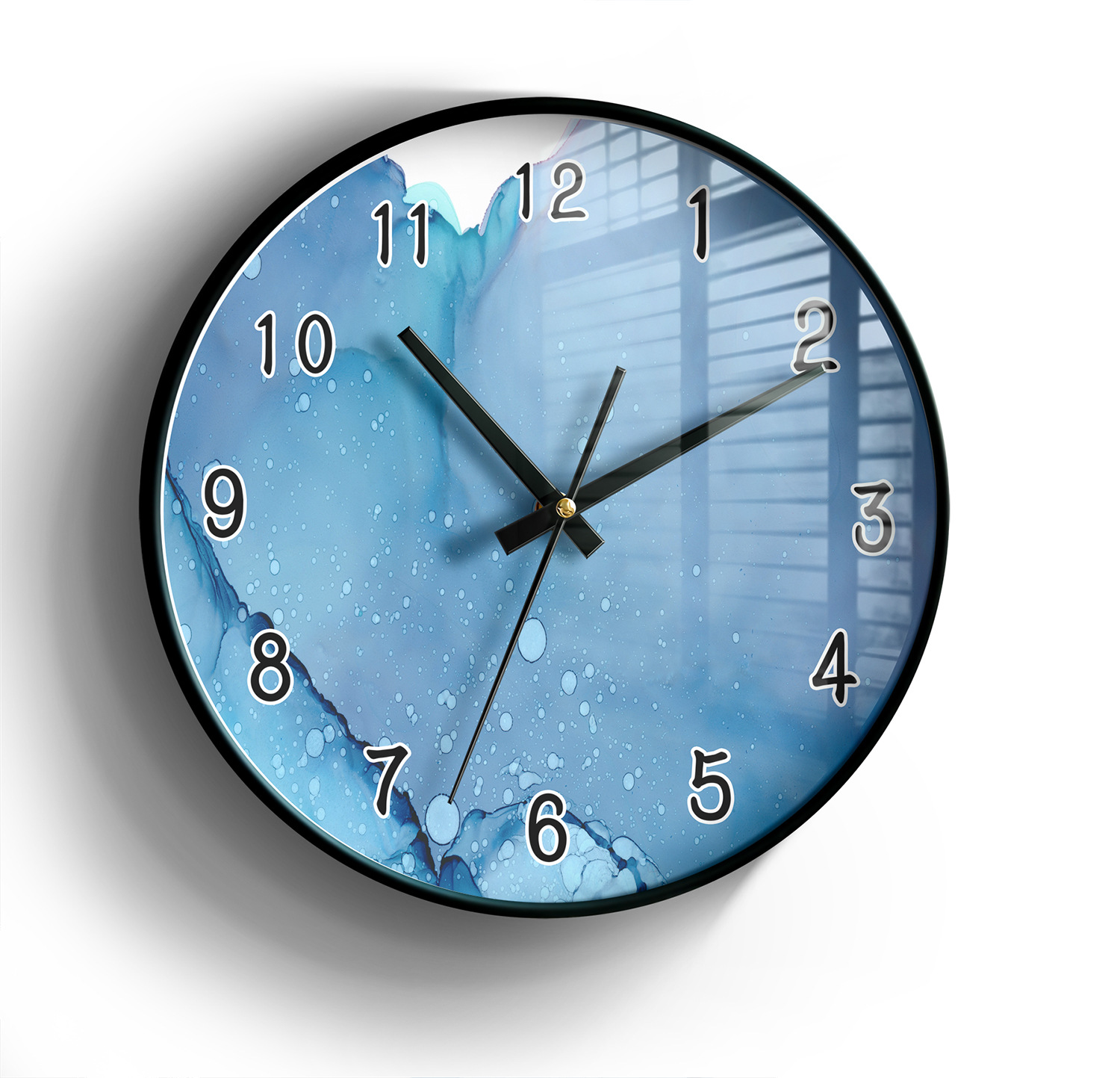 12寸挂钟水墨画客厅挂钟现代卧室静音创意时钟壁钟来图定制钟面