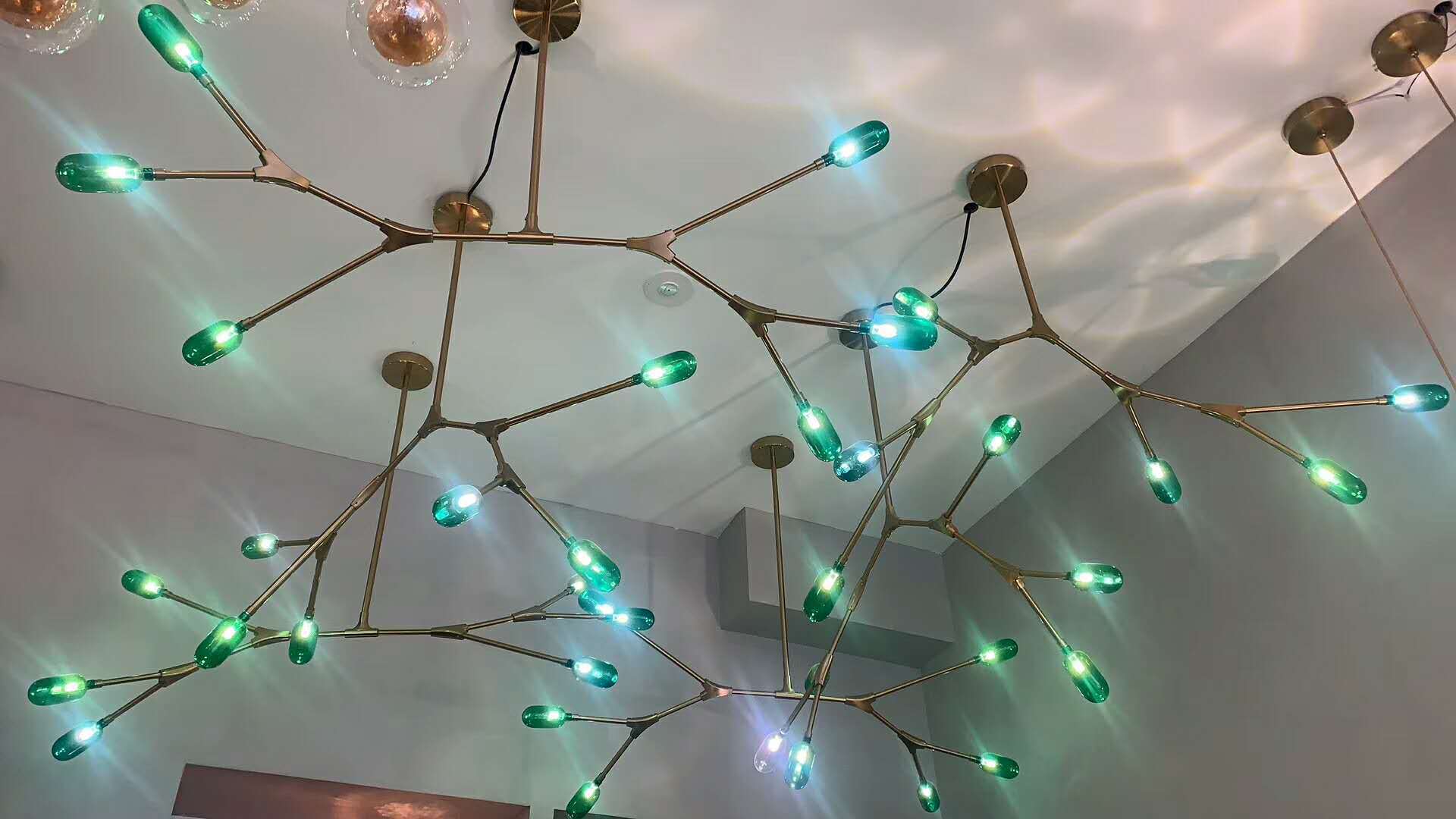 后现代萤火虫吊灯创意别墅客厅大厅灯定制酒店餐厅复式楼梯灯具