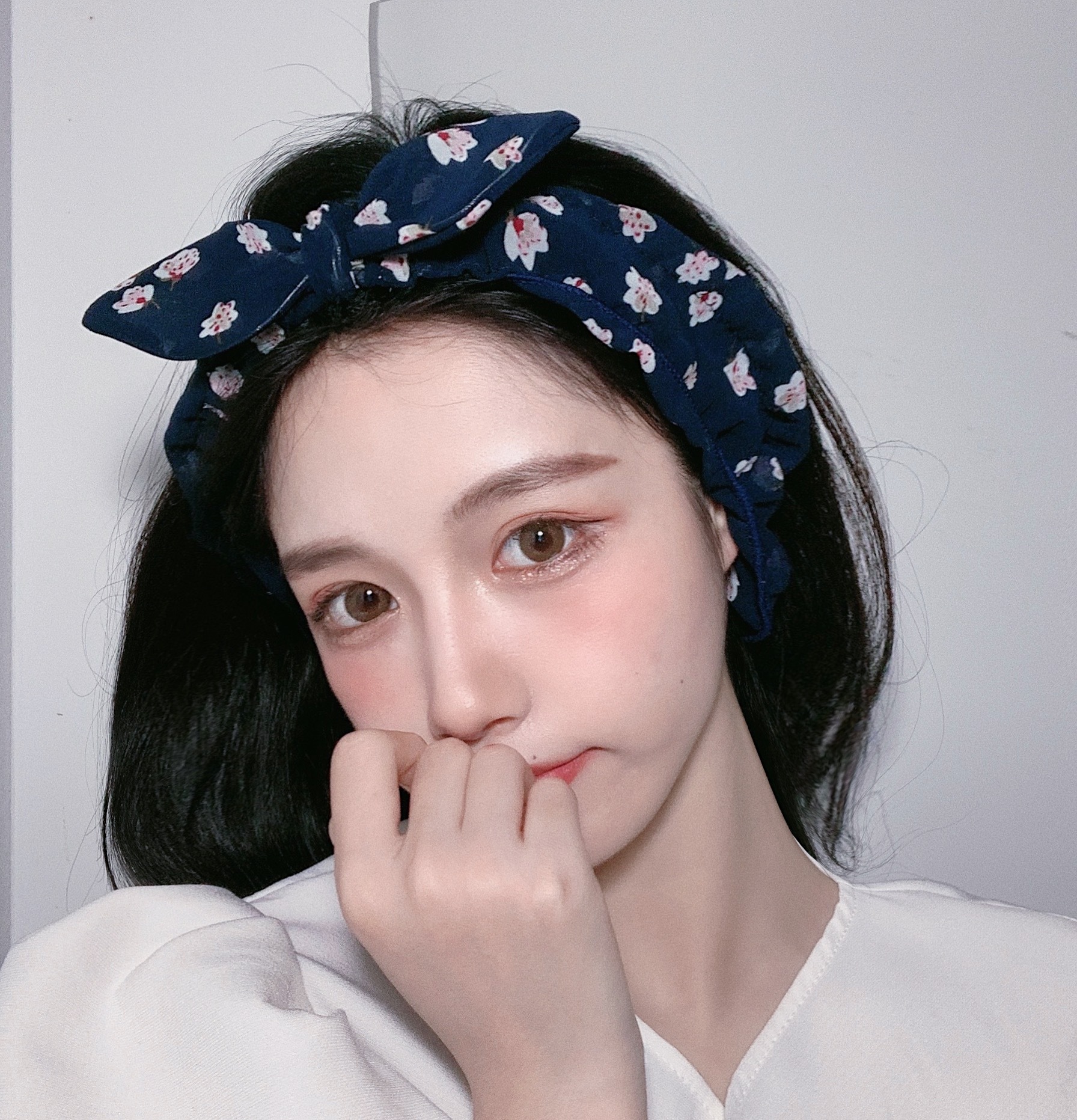 新日韩清新小碎花洗脸束发带兔耳朵发带可爱女生头带简约发箍发饰