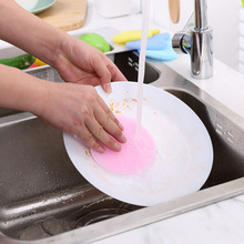食品级硅胶洗碗刷圆形果蔬刷子双面刷毛洗碗神器厨房清洁刷子批发