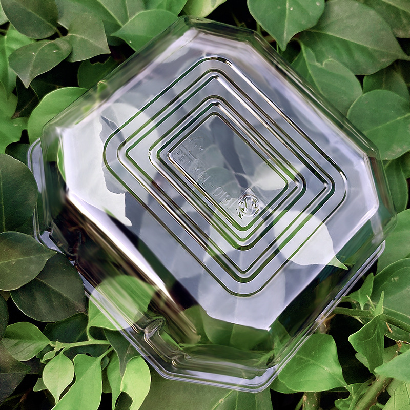 现货一次性透明果蔬盒 500g八角盒1斤装pet透明塑料吸塑鲜果切盒