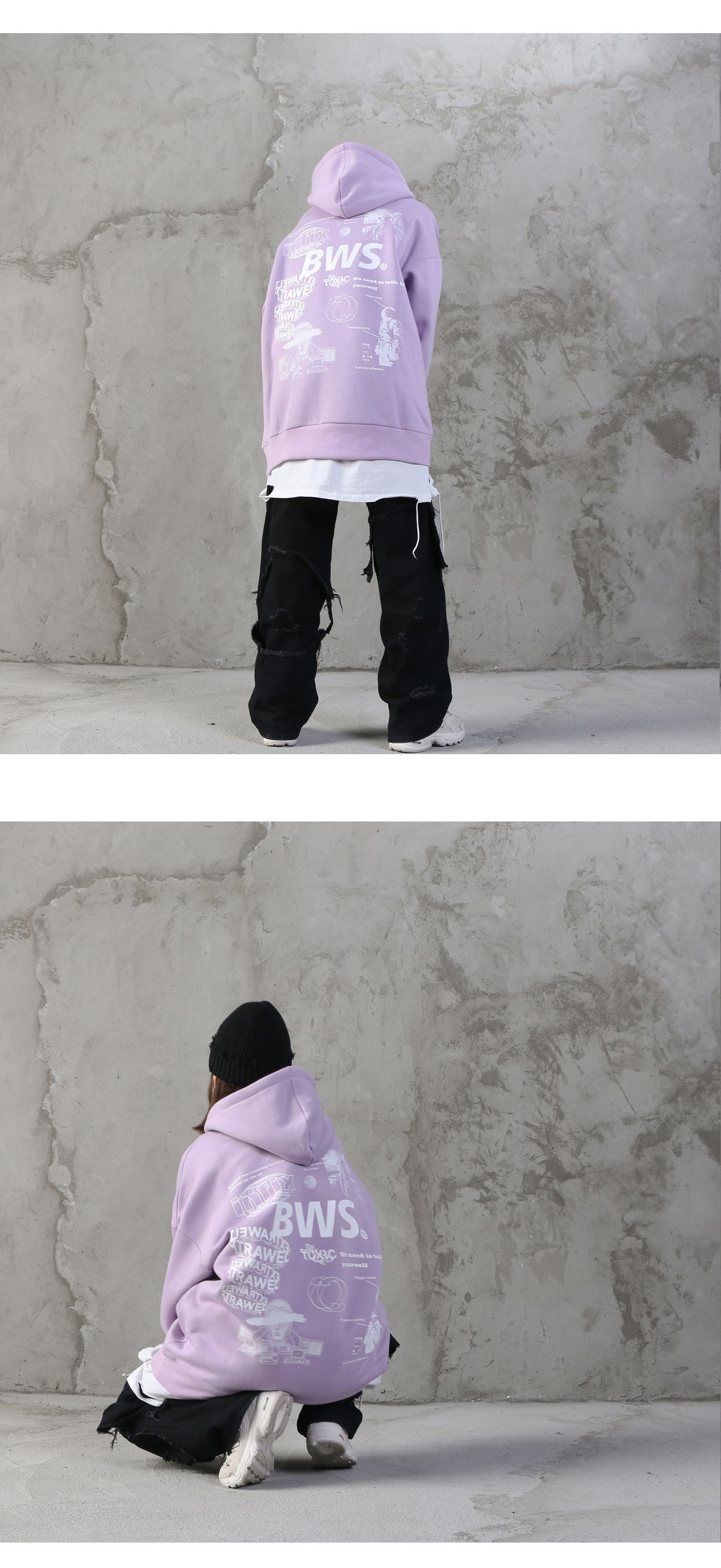 befearless 新高街嘻哈街头风太空印花主题oversize宽松卫衣男潮