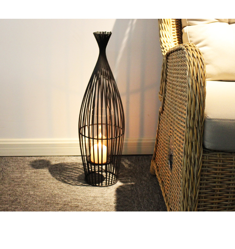 【小额起批】欧式轻奢艺术镂空线条落地烛台家具装饰摆件气氛道具