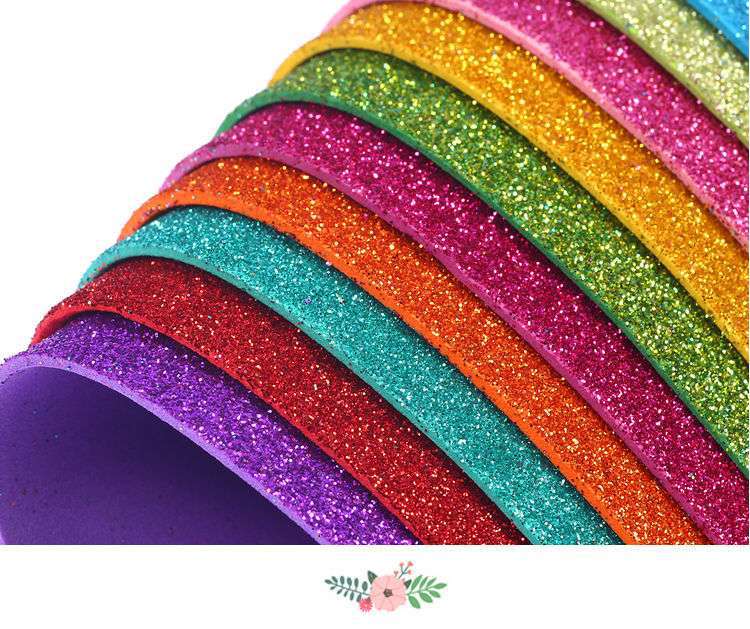 彩色金粉亮片海绵纸 加厚eva闪光泡沫纸带背胶 金葱纸手工diy材料