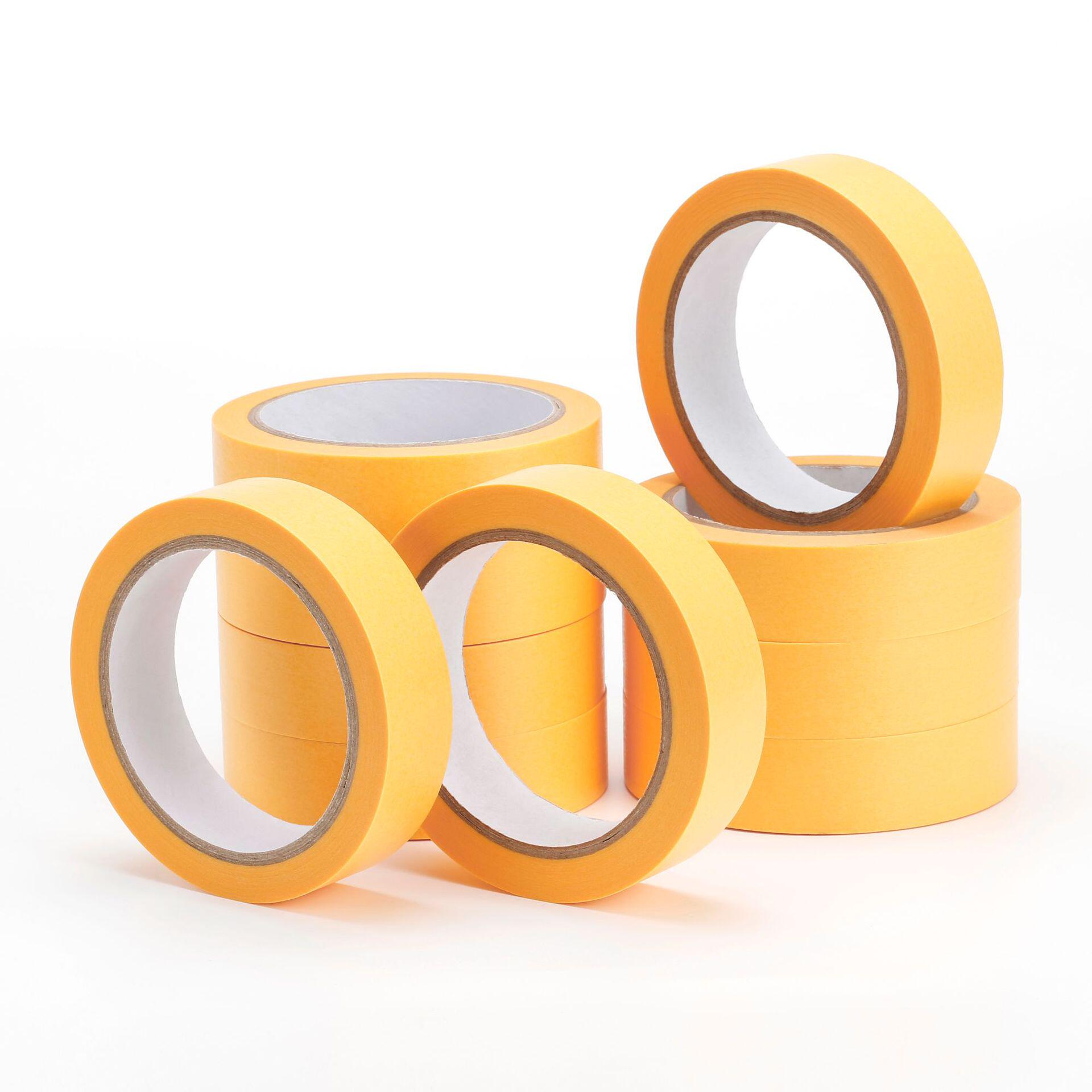 和纸胶带汽车喷漆分色遮蔽耐温黄色胶带可书写高温美纹纸胶带批发