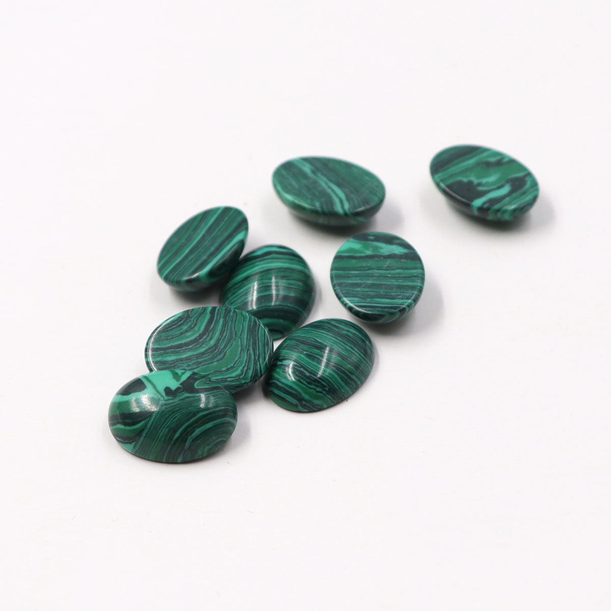 绿松石戒面半宝石平底椭圆半面diy古风头饰发簪材料配件戒面