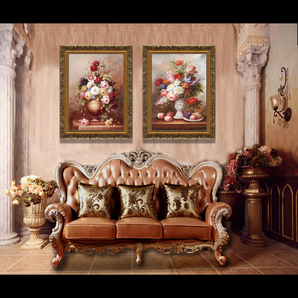 美式乡村装饰画餐厅客厅挂画欧式风格壁画卧室床头画竖版花朵