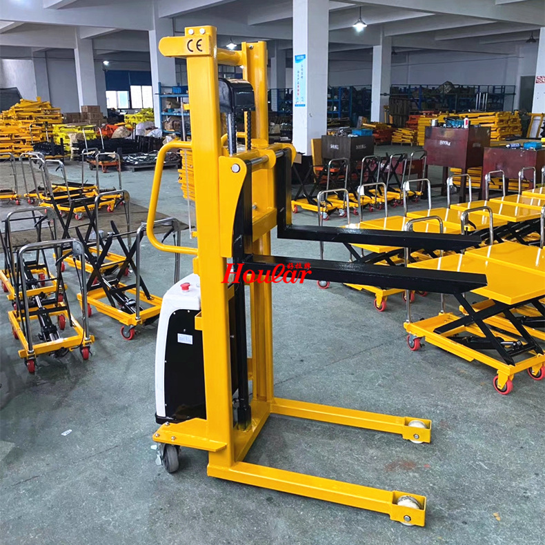 现货轻型半电动升高机bddjs1700半自动堆高机小型迷你型叉车