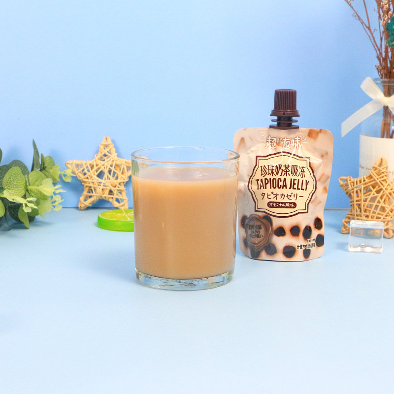 香港超友味珍珠奶茶吸吸冻480g袋装 特色新品果冻休闲零食批发