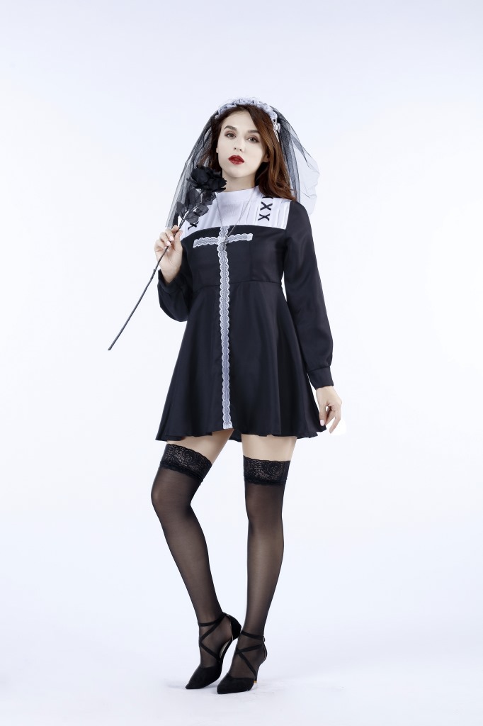 万圣节服装新款欧美吸血鬼幽灵修女cosplay化妆舞会角色扮演服饰