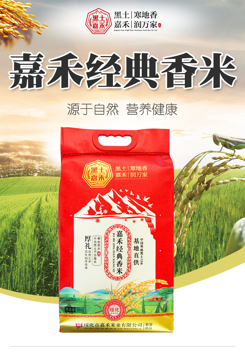 新米东北大米黑土嘉禾香米5kg编织袋长粒香浓香型 大米