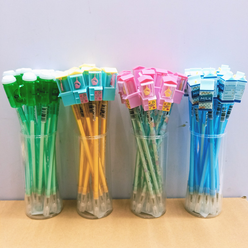 韩版创意冰淇淋爆米花咖啡笔帽中性笔可爱牛奶啤酒奶茶速干水笔奖