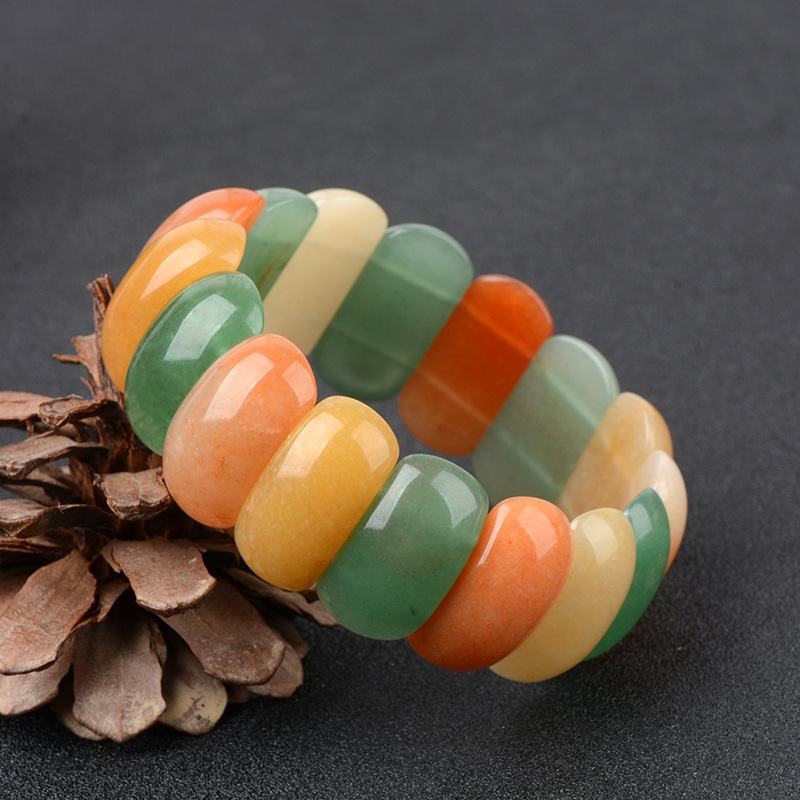 东陵玉多宝五彩手串玉手链女款新潮款时尚精美玉石手排批发