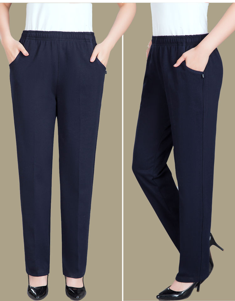 春秋棉运动裤女中年妈妈宽松休闲长裤子中老年女裤秋季老人高腰