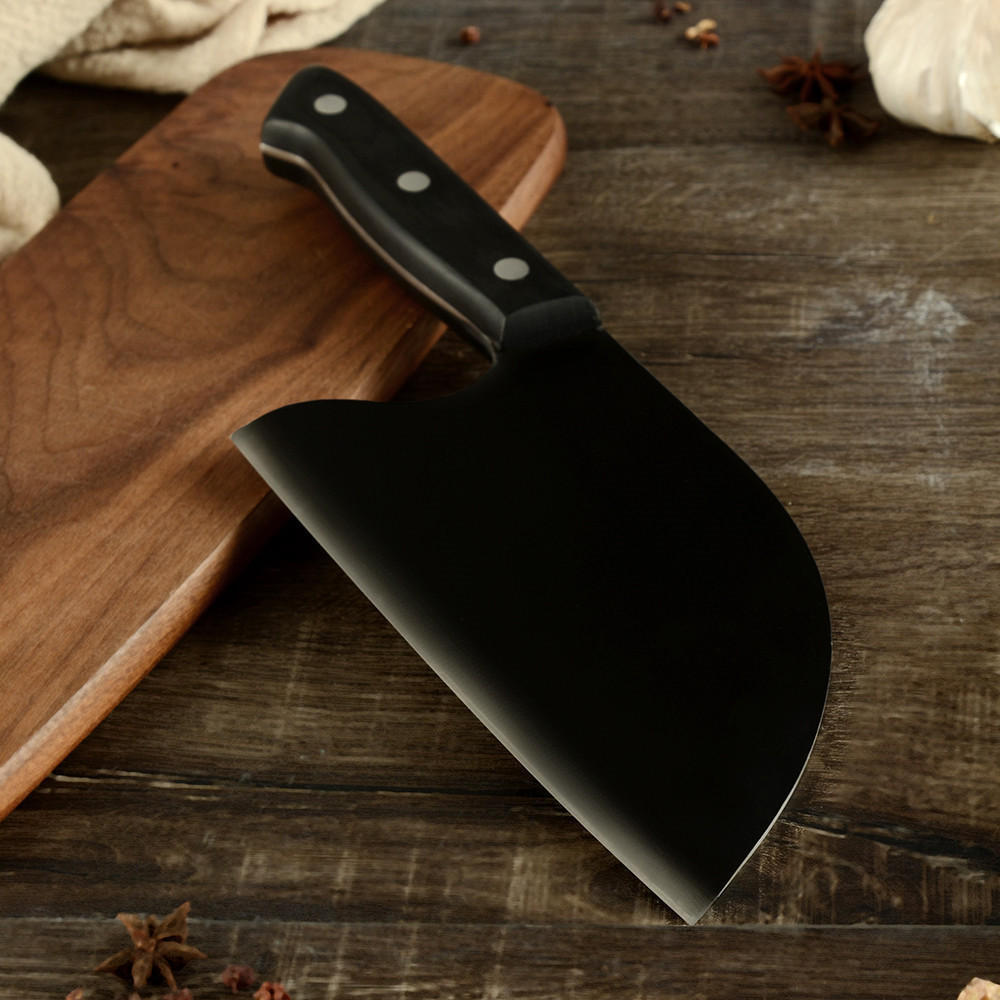 黑色刀面大菜刀 家用新中式厨用刀 超开刃面切肉大刀