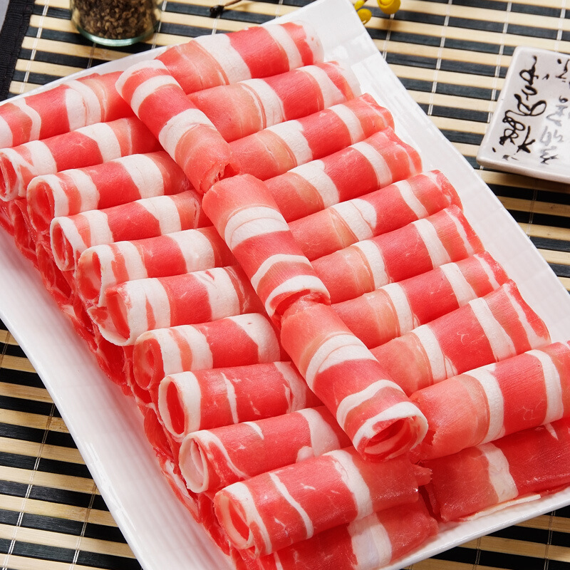 大庄园肥牛肉片1000g/盒 冷冻肥牛卷速冻半成品烤肉火锅涮肉食材