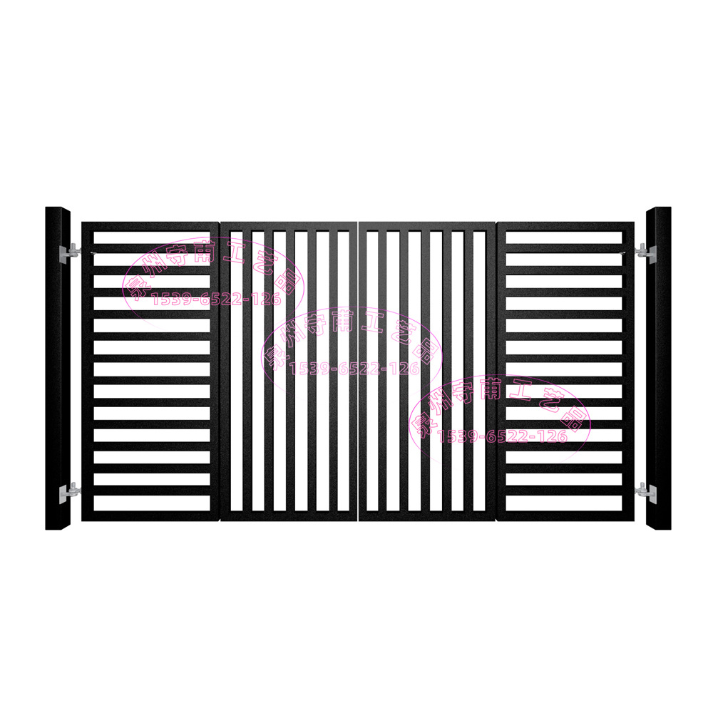 平顶双开大铁门(农村庭院),横向,竖向格栅铁门,4个双折门扇-阿里巴巴