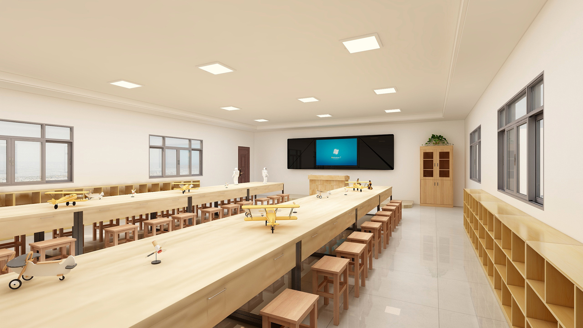 学校机器人手工操作桌椅多功能实验桌智慧空间兴趣课堂教室桌椅