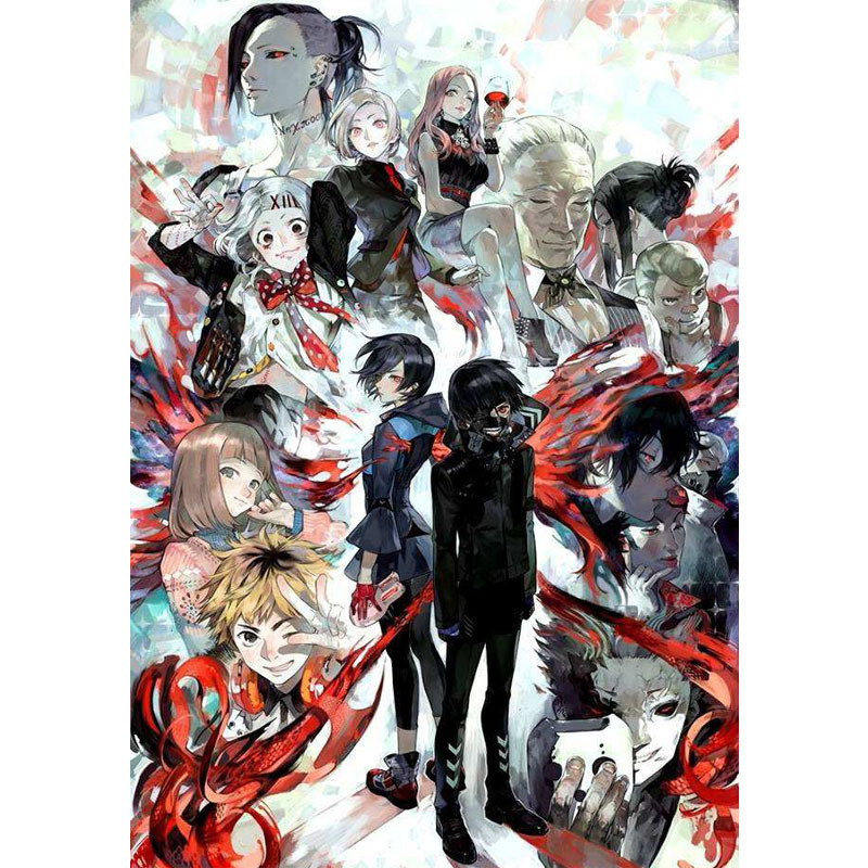 东京喰种动漫海报 不干胶贴纸 墙贴 装饰画 速卖通亚马逊