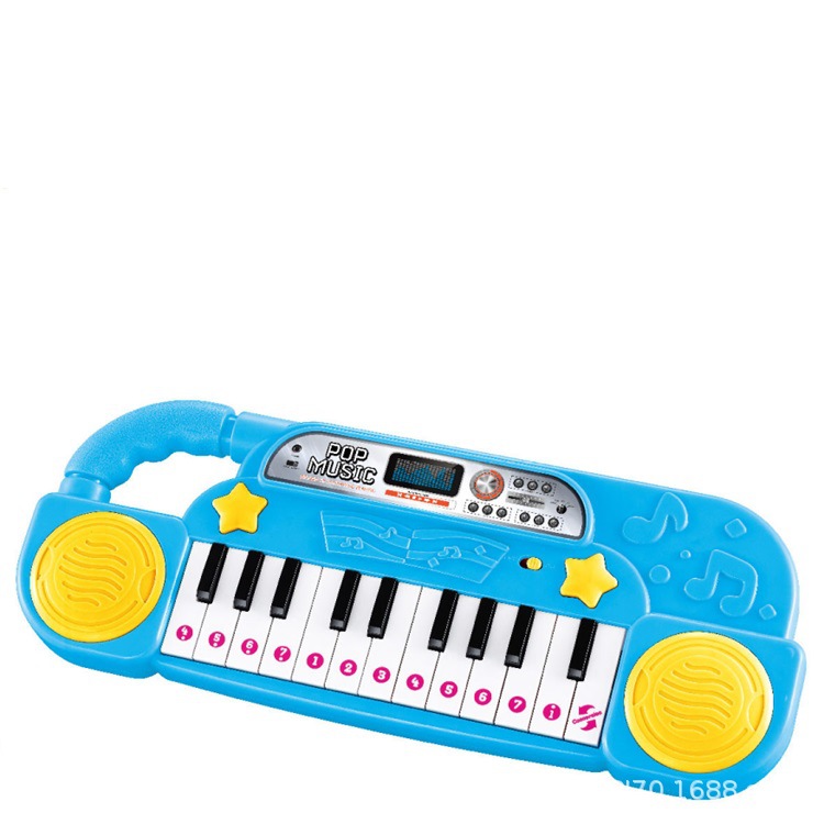 22键电子琴蓝色开窗盒装创意多功能弹奏儿童启蒙早教音乐钢琴玩具