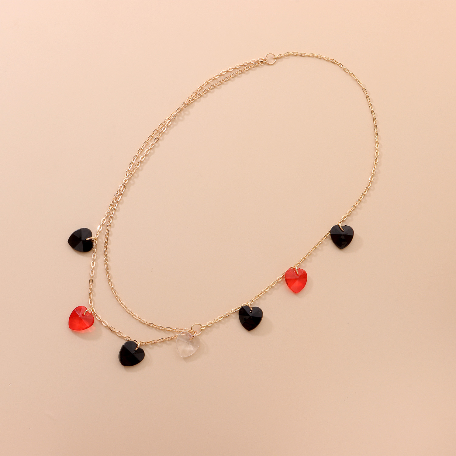 跨境新品头链 时尚简约 多层爱心水晶头链发带 跨境新款 t068