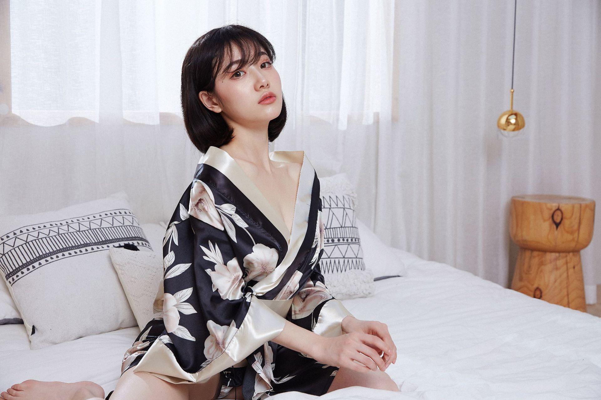 欧美新款大码情趣内衣印花日系性感和服制服套装可爱俏皮角色扮演