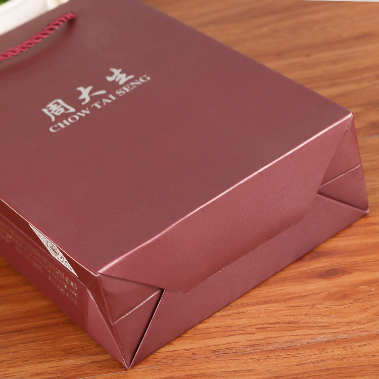 珠宝纸袋,磨砂纸袋,牛皮纸袋,中国珠宝手提袋,周大生珠宝包装纸袋