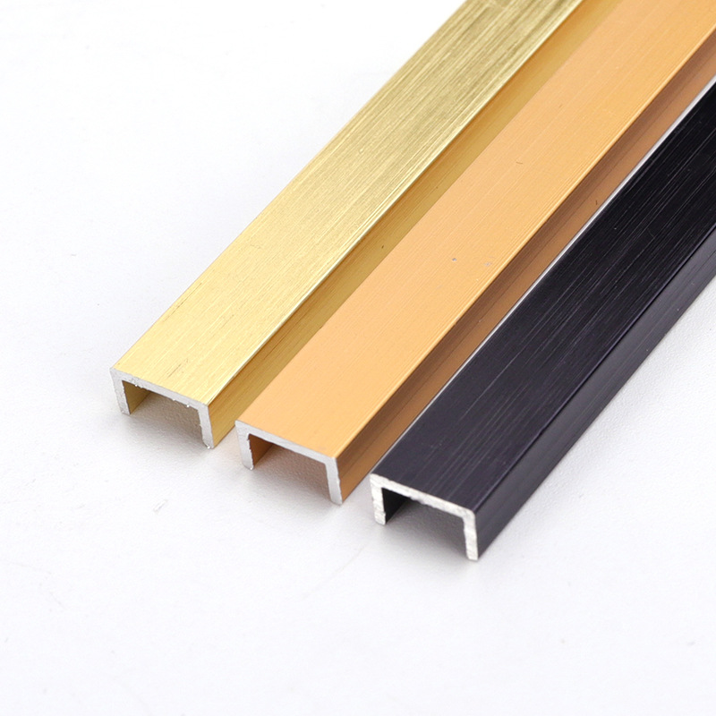 外径9铝u槽铝合金u型槽瓷砖扣条收边口阳角线修边线uv板u形压边条