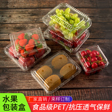 三叶花一次性水果包装盒蔬菜番茄生鲜打包透明连盖塑料吸塑盒现货