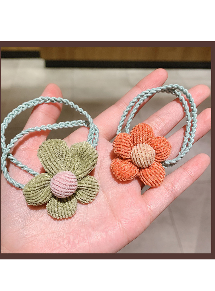 毛线花朵发绳秋冬温暖百搭发圈女丸子头皮筋扎发头绳韩国发饰头饰