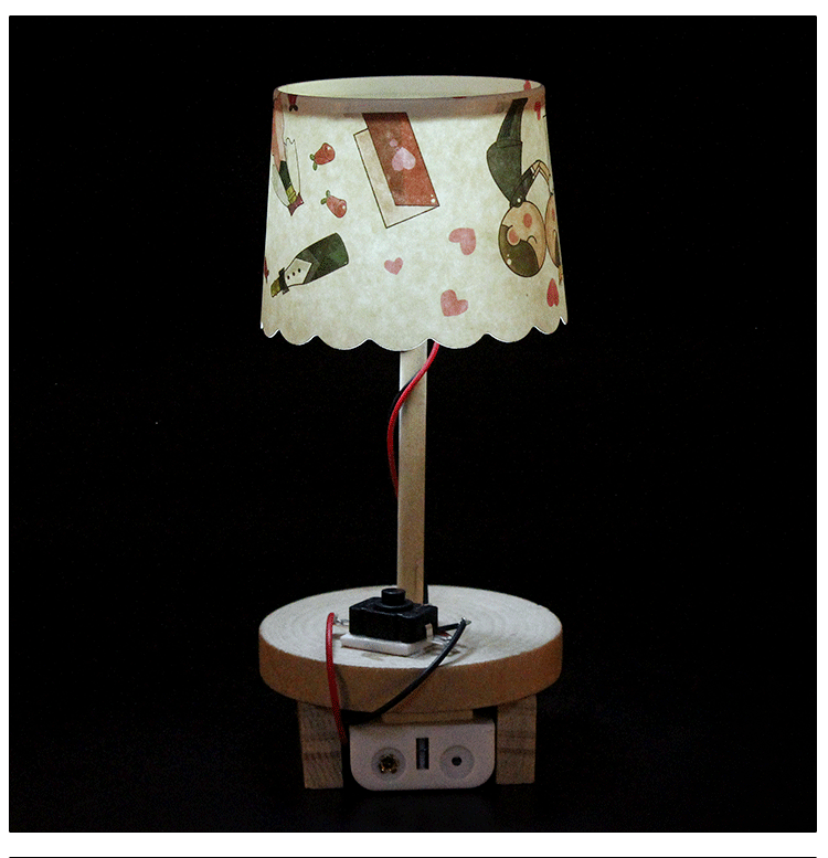 科技小制作创意diy小台灯 卡通纸杯模型手工拼装教具学校比赛产品