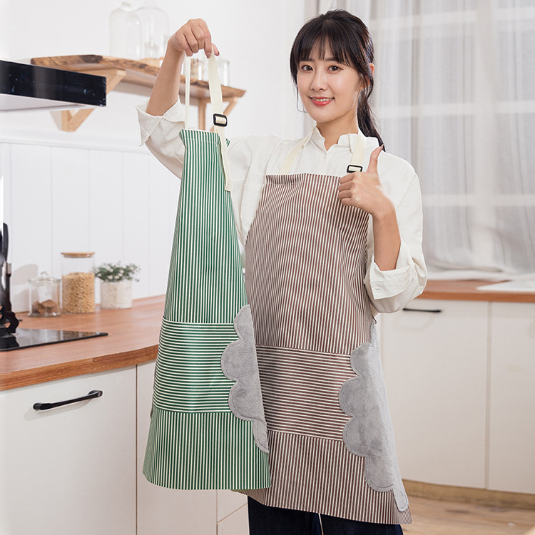 珊瑚绒可擦手围裙 牛津布方有防水居家厨房无袖围裙批发-阿里巴巴