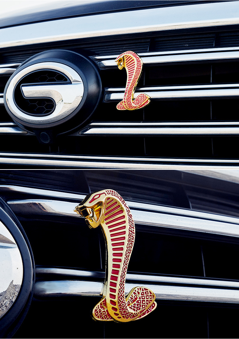 适用于福特金属眼镜蛇车标中网标 装饰车贴 尾标千里马个性车身贴