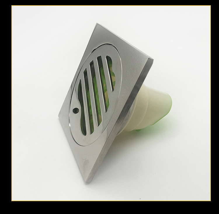 不锈钢6厘苹果铜芯t型地漏 阳台卫生间圆苹果卡口大直排地漏