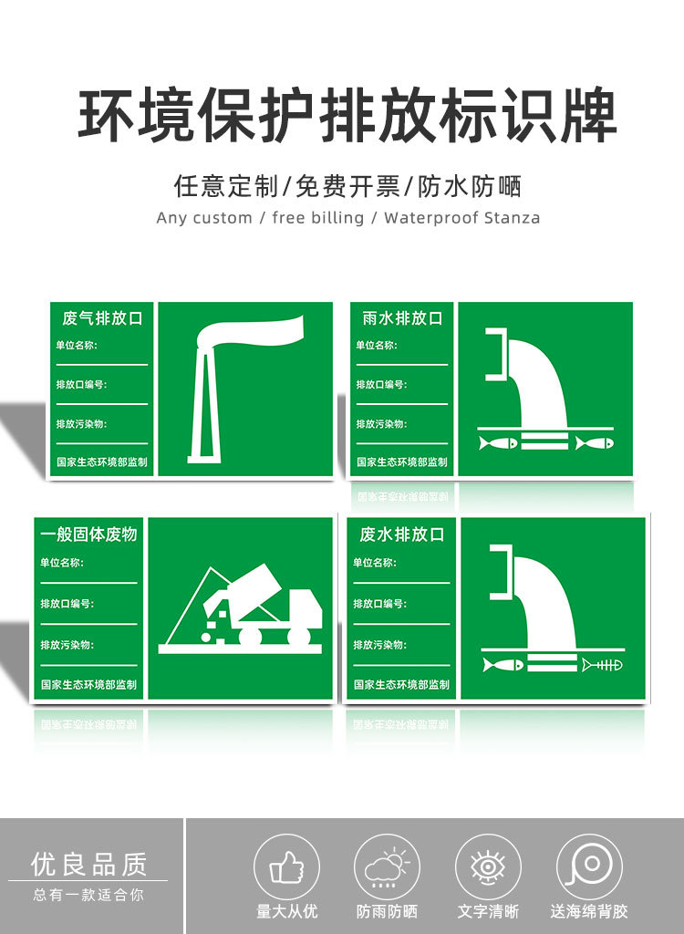 危险废物标识牌环保仓库固体危废间污水废气排放口噪声源标志定制