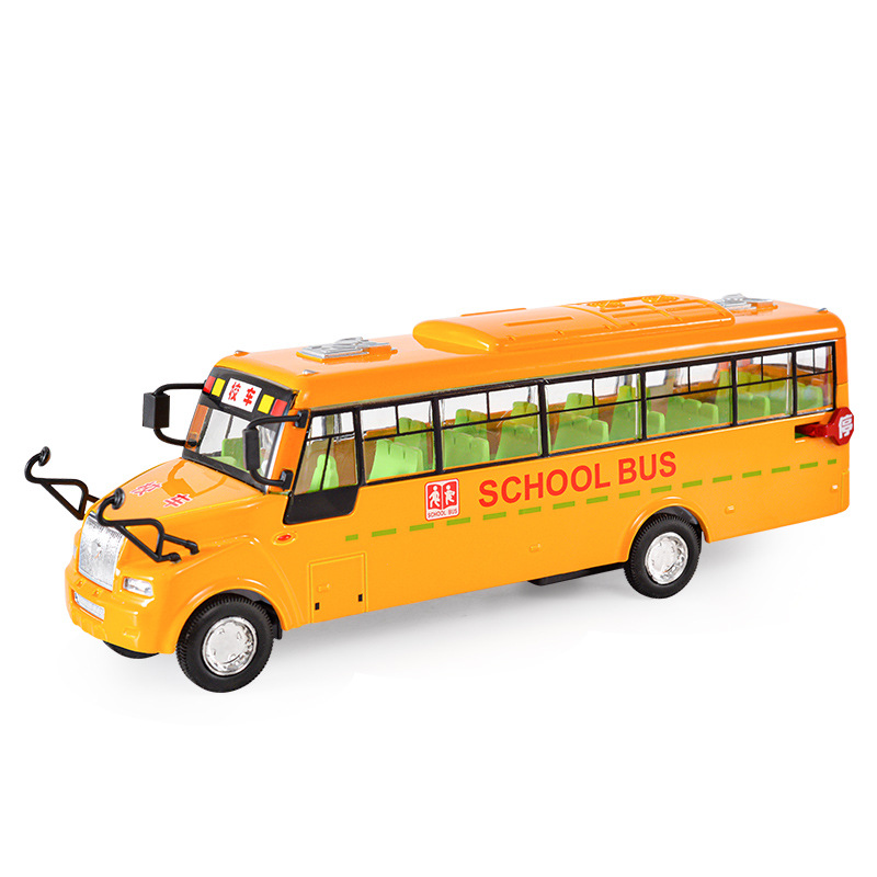 美生凯威双层校巴 彩盒 回力声光合金车模儿童玩具批发澄海