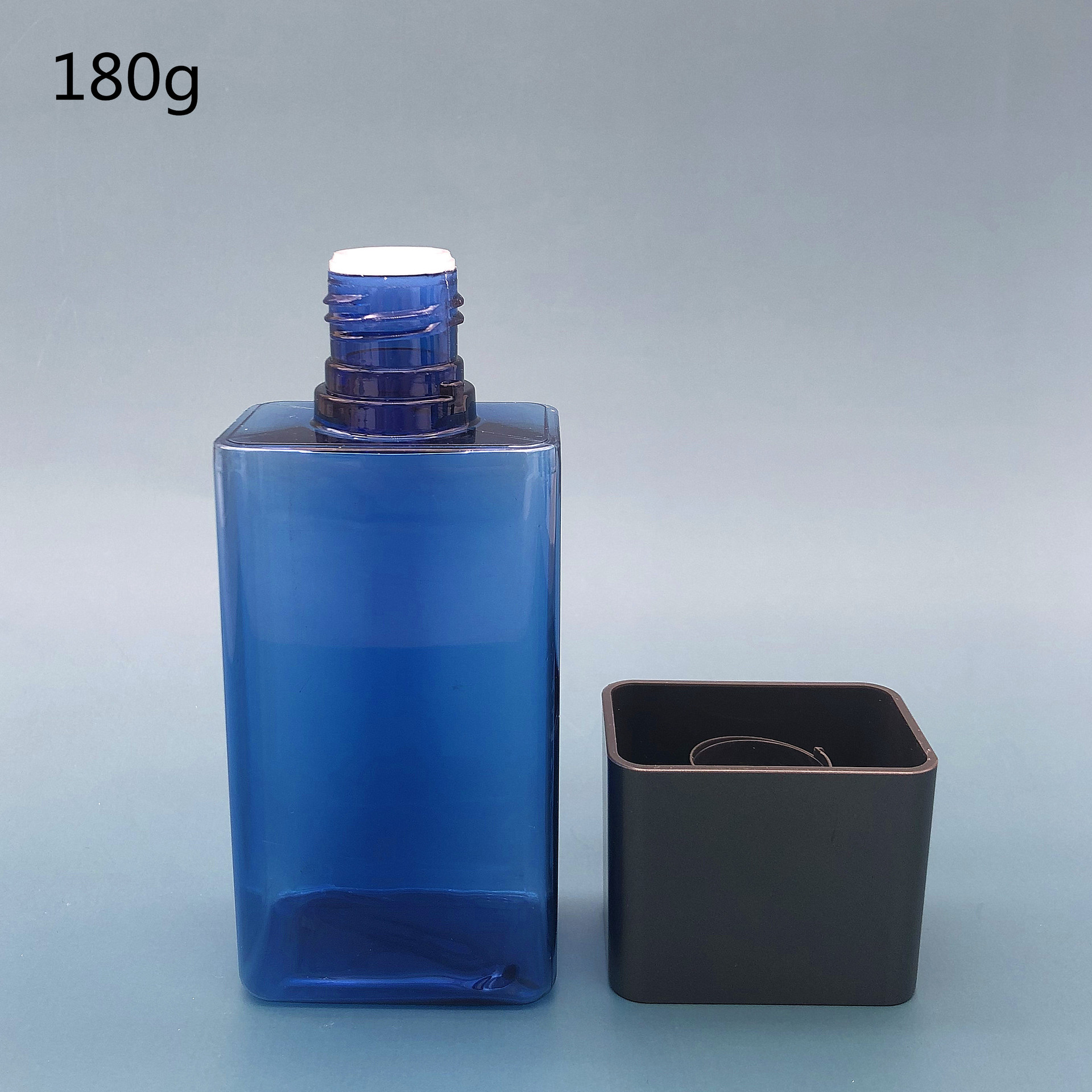 蓝色透明方形乳液瓶爽肤水瓶洁面乳瓶120g150g180g化妆品包材